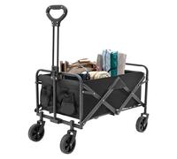 Festival Trolley on Wheels Folding Wagon Portable Camping Cart with Adjustable Handle Collapsible Foldable Trolly Shopping Trolleys for Beach, Outdoor, Garden, Picnic, Fishing