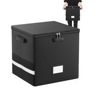 Festival Wire Storage Record Lockable, Waterproof and Foldable Organizer with Handle on Lid | Sturdy Protection for Albums When Moving, Expeditions, Lessons, Home, P