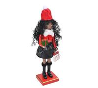 Festival Wood Shopping Lady Can Nutcracker Figure Christmas Puppet Figurine Gift and Table Top Display Toy Decoration