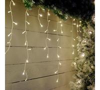 Festive 11.8M Indoor & Outdoor Snowing Effect Icicle Christmas Lights 480 Warm White Leds