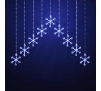 Festive 120cm x 120cm Snowflake Curtain Light Cool White