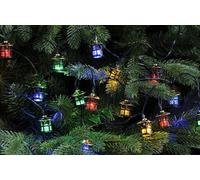 Festive 20 Multi Colour Timer Lantern Fairy Christmas Lights Battery Operated