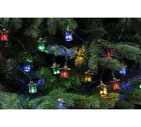 Festive 20 Multi Colour Timer Lantern Fairy Christmas Lights Battery Operated