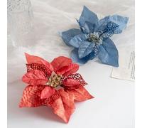 Festive 22cm Flower for Christmas Tree Decoration, Perfect for Holiday Events (Silver)