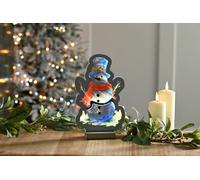 Festive 23Cm Infinity Snowman With Holly Hat