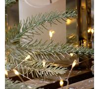 Festive 2M Battery Operated Warm White LED Cluster Silver Micro Wire - 40 Lights