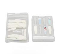 Festive 30-Piece Christmas False Nail Set - Glossy ABS Press-On Nails with Holiday Patterns, for Parties, Weddings & Gifts