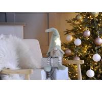 Festive 39Cm Battery Operated Light Up Dangly Leg Gonk With Green Hat