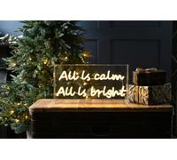 Festive 43Cm Lit Warm White Neon Flex All Is Calm Sign