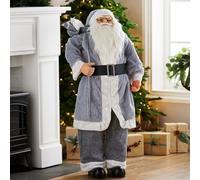 Festive 4ft Pre Lit Standing Santa RED