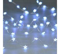Festive 4M Multifunction Battery Fairy Lights 80 Cool White Star Leds