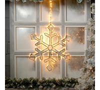 Festive 56Cm Black Snowflake Christmas Decoration 345 Warm White Leds