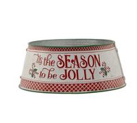 Festive 56Cm X 24Cm Metal Jolly Tree Skirt
