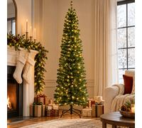 Festive 6.5ft Pre-Lit Green Glenmore Pine Christmas Tree