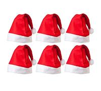 Festive 6 Pcs Christmas Santa Hats - 3 Assorted Sizes for Family & Groups - New Year Festive Holiday Party Props Velvet Christmas Decoration Hats - Cozy, Classic Holiday Style
