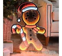 Festive 60cm Infinity Light Up Christmas Gingerbread Man Decoration (P050893)