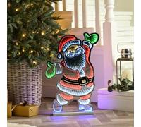 Christmas Infinity Standing Santa With Wooden Base - 60cm