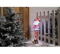 Festive 70Cm Lit Acrylic Candy Cane Leg Reindeer