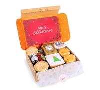 Festive Afternoon Tea - Christmas Hamper with Mince Pie Pack, Christmas Tree Mini Square Iced Top Cake, Strawberry Preserve and Big Ben Teabags