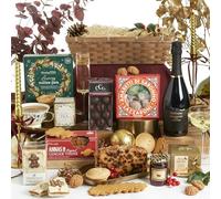 Festive Afternoon Tea Hamper - Gourmet Christmas Hamper for Couples, Friends & Family with Prosecco, Luxury Mince Pies, Amaretti Biscuits & Artisan Chocolate - Clearwater Hampers & Gourmet Gifts