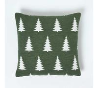 Festive Alpine Tree Cushion Moss Green Woven