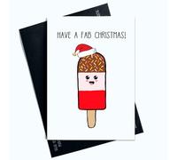 Festive and Fab: 'Have a Fab Christmas' Ice Lolly Card - Perfect for Him or Her, Boyfriend, or Anyone - Funny Novelty Joke Card SP142