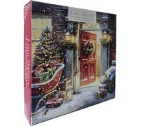 Festive Art Large Deluxe Box of 12 Christmas & New Year Cards in 3 Designs - 160 x 160mm (6.5x6.5in) - Gloss Finish Premium Board - Great British Card Company (A Warm Welcome)