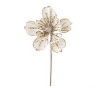 Festive Artificial Poinsettia 23cm for Wreath Garland(White)