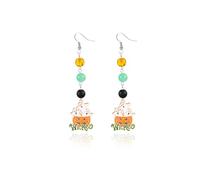 Festive Asymmetrical Pumpkin Dangle Earrings Comfortable Holiday Accessory Perfect for Halloween Gatherings Halloween Party Jewelry