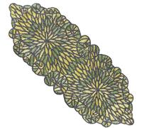 Festive Beaded Table Runner - 13x36 Handmade Stone Sapphire Beaded Table Runner - Floral Art Deco Design & Durable Polyester Backing for Farmhouse, Bridal & Holiday Décor (Green Black) - CLEENTABLE