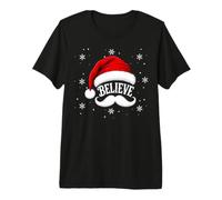Festive Believe Santa Hat Christmas Premium T-Shirt