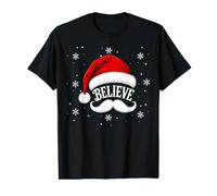 Festive Believe Santa Hat Christmas Value Graphic T-Shirt