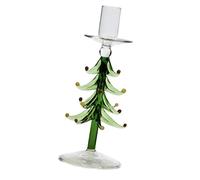 Festive Borosilicate Tree Candleholder Artisanal Craftsmanship, Accommodates Standard Waxlights, Permanent Holiday Centerpiece Modern Glass Flame Ribbed Borosilicate Christmas Tree Artwork