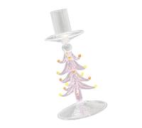 Festive Borosilicate Tree Candleholder Artisanal Craftsmanship, Accommodates Standard Waxlights, Permanent Holiday Centerpiece Modern Glass Flame Ribbed Borosilicate Christmas Tree Artwork
