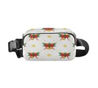 Festive Bows and Bells Patterned Trendy Fanny Pack Waist Bag for Women Men Teens Multipurpose Crossbody Shoulder Bag with Adjustable Strap for Travel