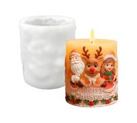 Festive Candle Molds | 3D Silicone Molds for Santa Reindeer Figurines - Christmas Craft Tools for Resin, Plaster, DIY, Workshops, Winter Parties