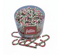 Festive Candy Canes -Mini 250 x 5g Xmas Gift | Individually Wrapped Peppermint Green, Red & White Sweets| Perfect for Christmas Tree decoration, Stocking Fillers, Lolly Pops for Adults and Kids