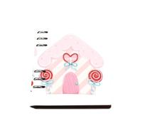 Festive Cartoon Sweet Houses Notebook A5, Pu Leather A5 Notebooks, Lined Paper Notebook for University 180Pages/90Sheets, Lined Book for Meeting, Work Book Study, College Essentials Women Man
