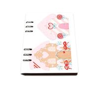 Festive Cartoon Sweet Houses Notebook A5, Pu Leather Notebooks A5, Lined Paper Spiral Notebook 180Pages/90Sheets, Homework Book for Note Taking, School Book for Work, University Stationery Women Man