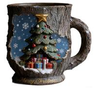 Festive Ceramic Coffee Mug 4.3x3.7in Holiday Scene