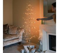 Festive Champagne Twig Christmas Tree With Trad Warm White Leds - 4Ft (120Cm)