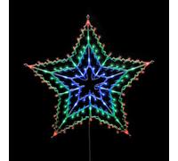 55cm Plug in Hanging Star Window Silhouette - 100 LEDs -Outdoor Christmas Decoration (Multicolour)