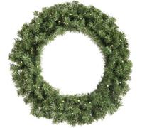 Festive Christmas Artificial Battery Operated Lit Green Wreath 60 Lights - 60Cm