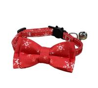 Festive Christmas Cat Collar with Bow Tie, Quick Release Safety Buckle & Bell (Red)