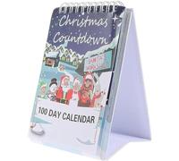 Festive Christmas Countdown Display - 100 Days to Christmas Calendar, Christmas Countdown Keepsake | Christmas Standing Table Calendar, Countdown To Christmas Calendar For Kids Adults