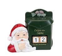 Festive Christmas Countdown Green Post Box Letter To Santa Advent Calendar