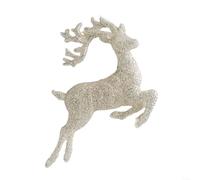 Festive Christmas Elk Pendant with Glitter Bell Hanging Ornament for Tree, Wall, Door, Fireplace Decoration in Homes, Restaurants, Bars, and Clubs (D)