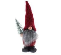 Festive Christmas Freestanding Santa Gonk Nordic Gnome with Red Hat & Christmas Tree 21cm Tall