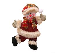 Festive Christmas Hanging Ornaments Set with Plush Gnome, Santa, Snowman Dolls for Tree, Window, Indoor Outdoor Decorations Holiday Party Use(B)