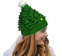 Festive Christmas Hat, Christmas Costume Accessories, Warm Christmas Tree Hat, Christmas Tree Hat, Knitted Holiday Hat, Christmas Party Hats 11.02 x 11.02 x 1.97 Inches For Christmas